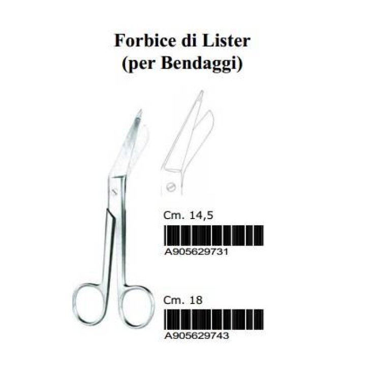 Farmacare Forbici chirurgiche lister - Misura: 14.5 cm