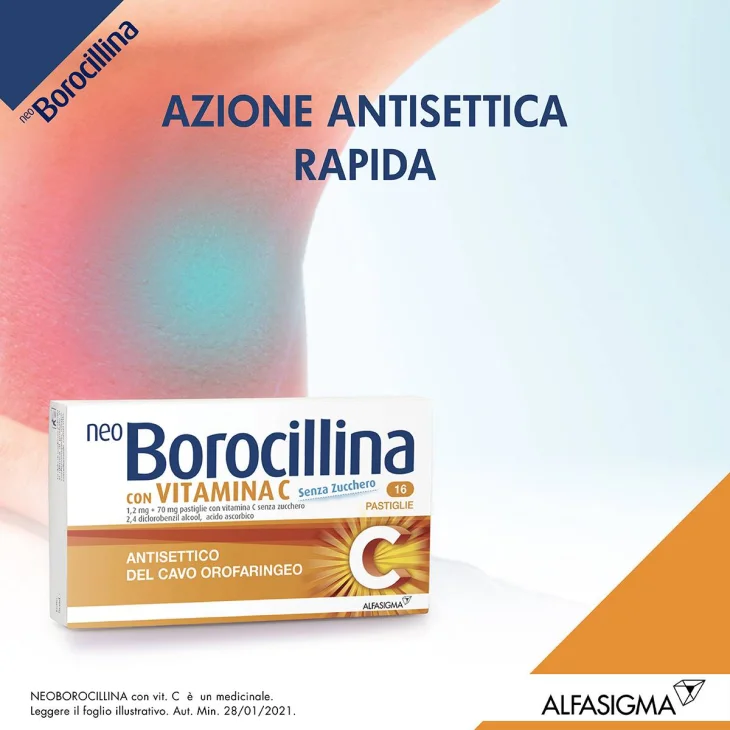 Neoborocillina C 20 mg/1,2 mg -  16 pastiglie senza zucchero