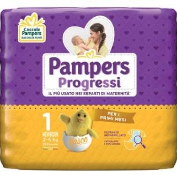 Pampers Progressi NewBorn Pannolini Taglia 1 2-5 Kg 28 pezzi