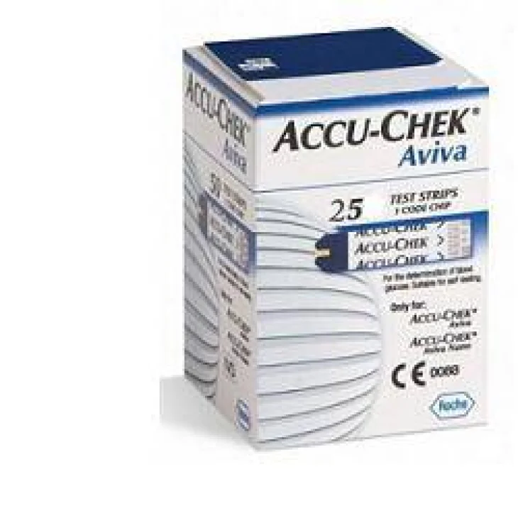Accu-Chek Aviva Strisce per la Misurazione della Glicemia per Glucometro - Formato: 25 strisce