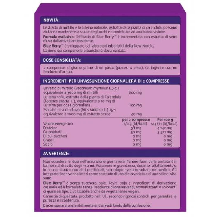 New Nordic Blue Berry Integratore per il Benessere Visivo - Compresse: 120