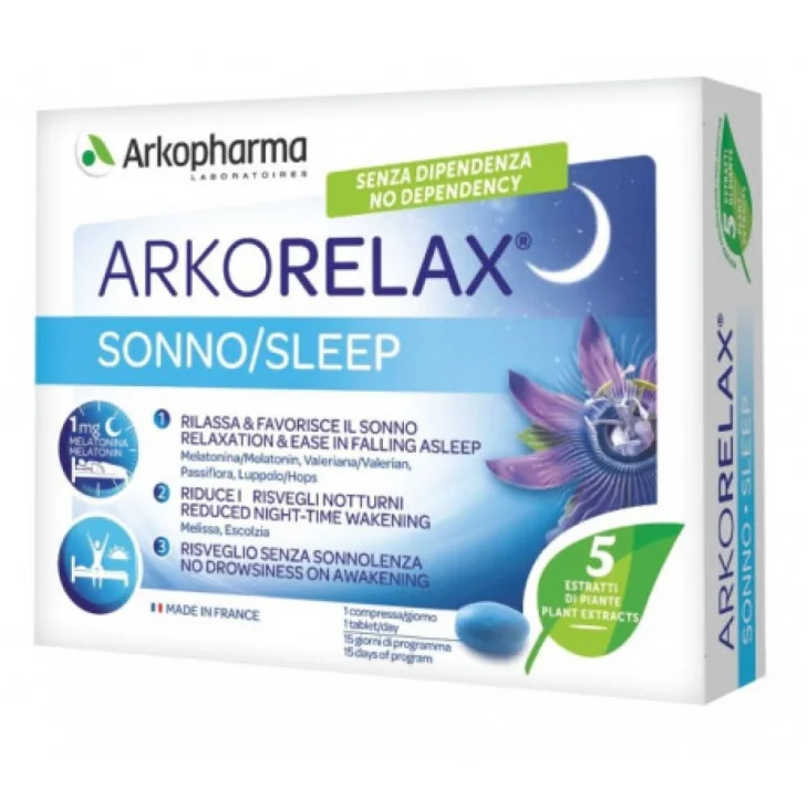 Arkopharma Arkorelax Sonno Integratore per Favorire il Riposo 30 compresse