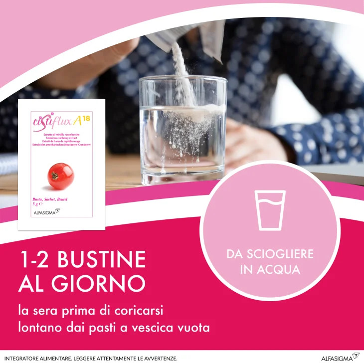 Cistiflux A 18 28 Bustine Integratore per le Vie Urinarie