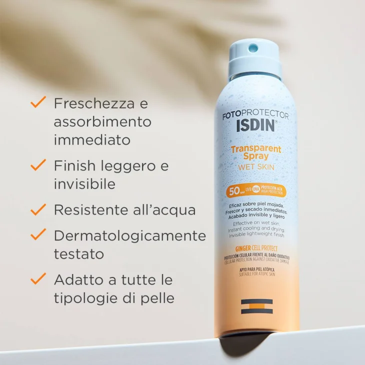 Isdin Fotoprotector Transparent Spray Wet Skin Protezione solare SPF50 250 ml