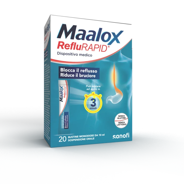 Maalox Reflurapid Trattamento Reflusso Gastrico in Bustine