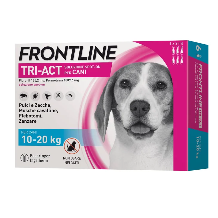 Frontline Tri-Act Antiparassitario per cani 3 pipette - Formato: 0.5 ml (peso da 2 a 5 kg)