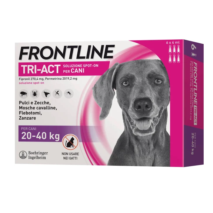 Frontline Tri-Act Antiparassitario per cani 3 pipette - Formato: 0.5 ml (peso da 2 a 5 kg)