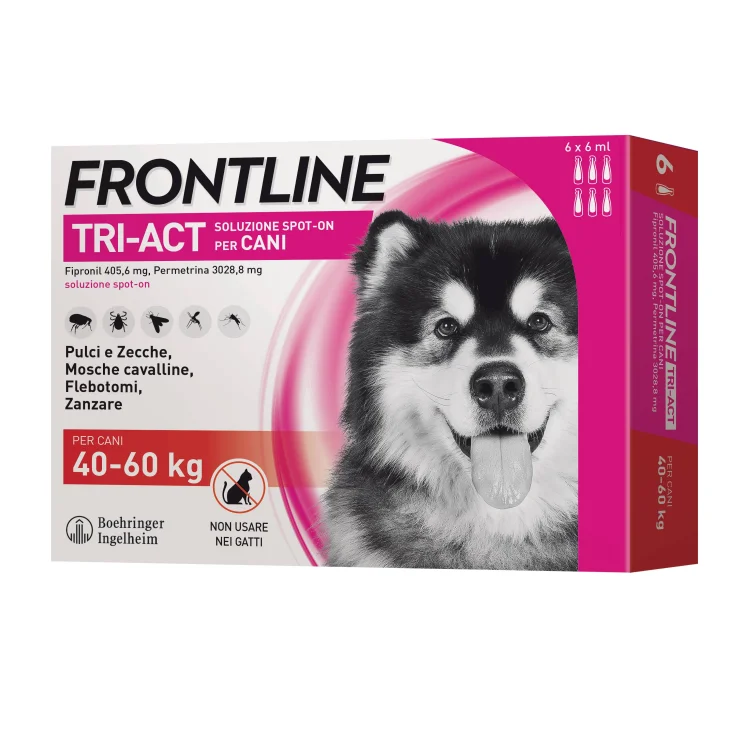 Frontline Tri-Act Antiparassitario per cani 3 pipette - Formato: 0.5 ml (peso da 2 a 5 kg)