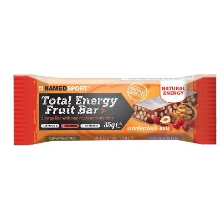 Named Sport Total Energy Fruit Bar Barretta Energetica alla Frutta per Sportivi 35 g - Gusto: Cranberry Nuts