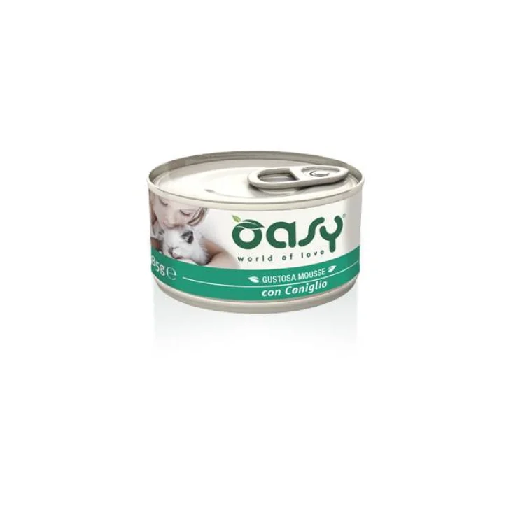 Oasy Gustosa Mousse con Coniglio per gatti adulti 85 g