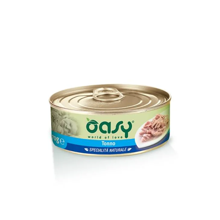 Oasy Tonno Specialità Naturali Cibo Umido per gatti in lattina 70 g