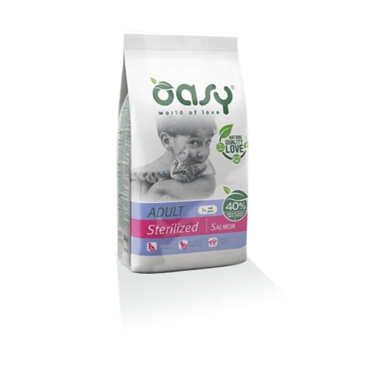 Oasy Adult Sterilized Salmon Salmone Cibo secco per gatti sterilizzati - Formato: 1,5 kg