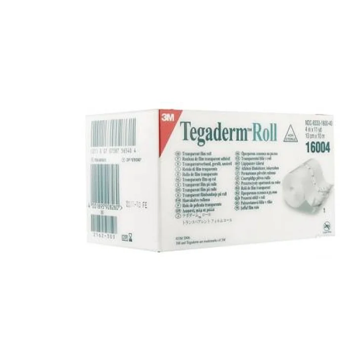 3M Tegaderm Roll Rotolo di Pellicola Trasparente Medicazione Ferite - Misura: 10 x 10 cm