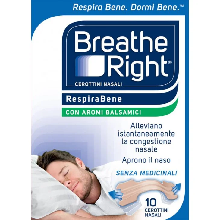 Breathe Right Cerottini Nasali Aromi Balsamici 10 pezzi