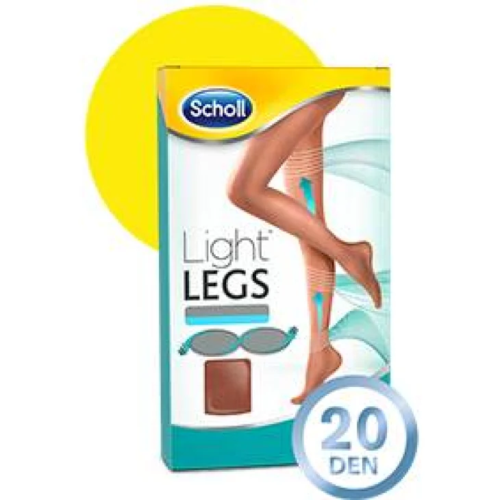 Scholl Light Legs Collant a Compressione Graduata 20 Den - Taglia: L - Colore: Nude