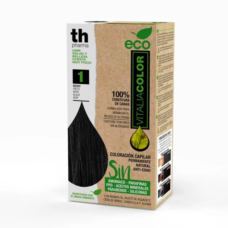 Th Pharma Eco Vitacolor Kit colorazione per capelli - Colore: 1 - Nero