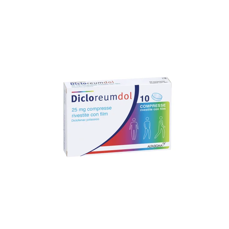 Dicloreumdol Antinfiammatorio ed Antidolorifico 10 compresse rivestite 25 mg - Compresse: 20