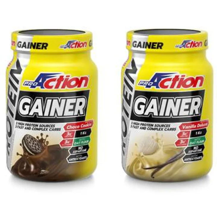 ProAction Protein Gainer Integratore di Proteine per Sportivi 1000 g - Gusto: Cioccolato