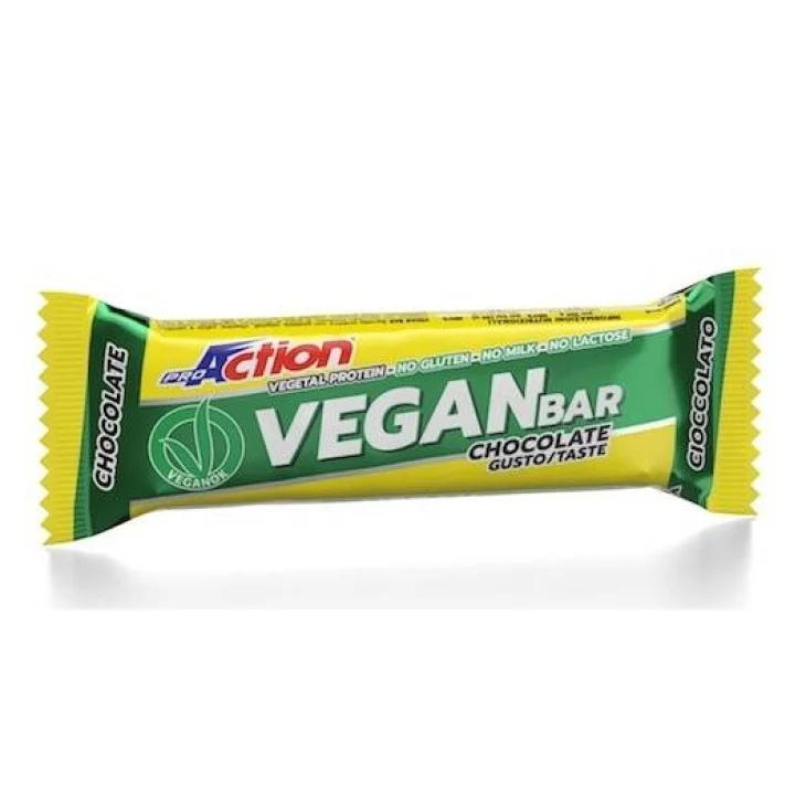 ProAction Vegan Bar Barretta Proteica per Sportivi 40 g - Gusto: Cioccolato
