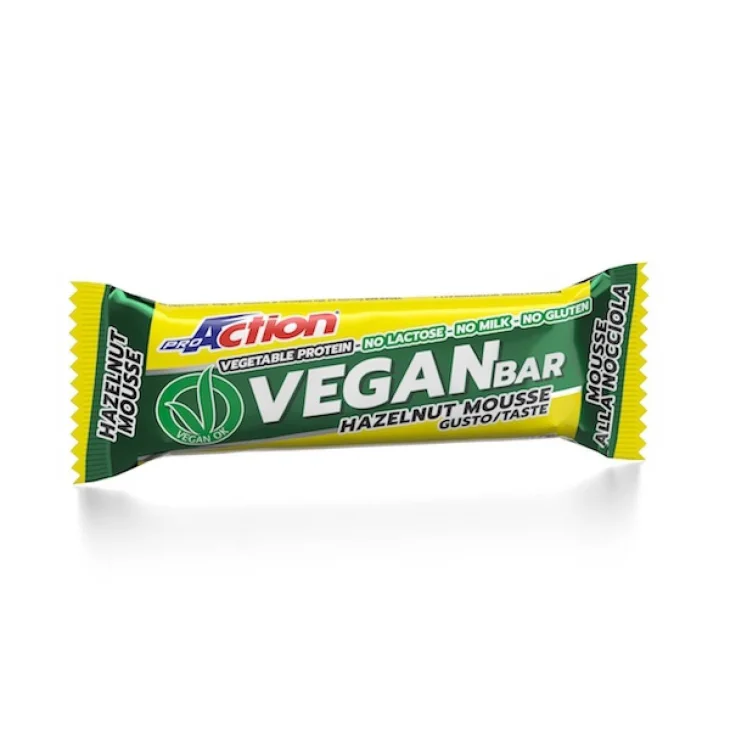 ProAction Vegan Bar Barretta Proteica per Sportivi 40 g - Gusto: Nocciola