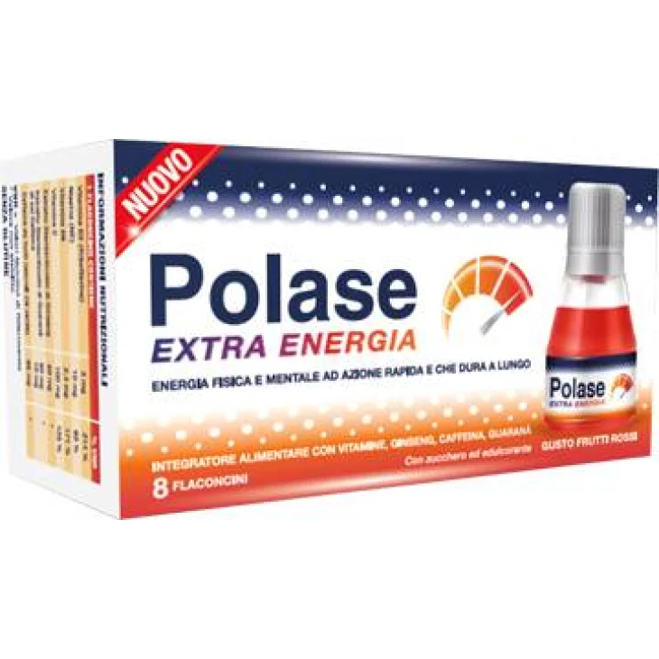 Polase Extra Energia Integratore Vitaminico Gusto Frutti Rossi - Formato: 8 flaconcini