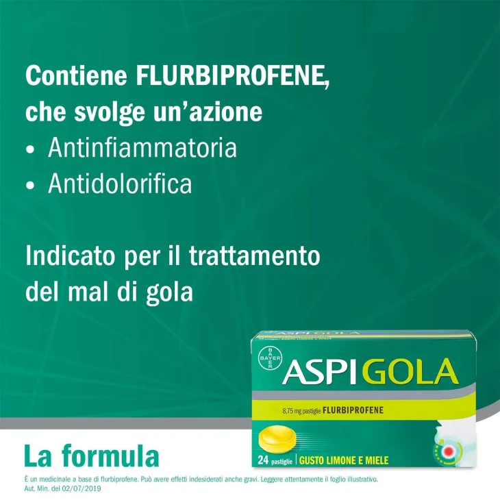 Aspi Gola Pastiglie Mal di Gola - Formato: 24 pastiglie