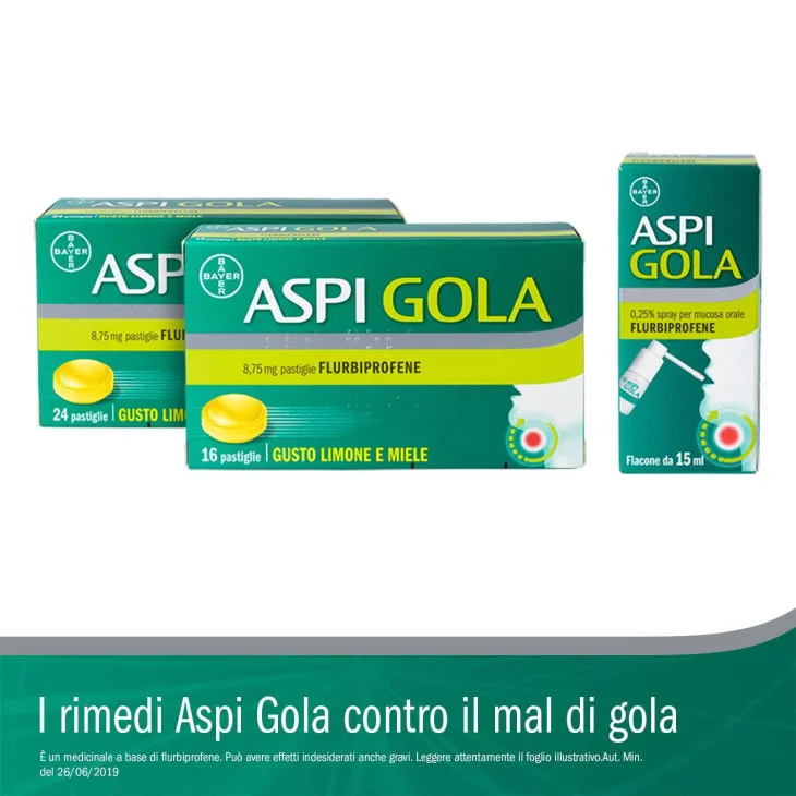 Aspi Gola Pastiglie Mal di Gola - Formato: 24 pastiglie