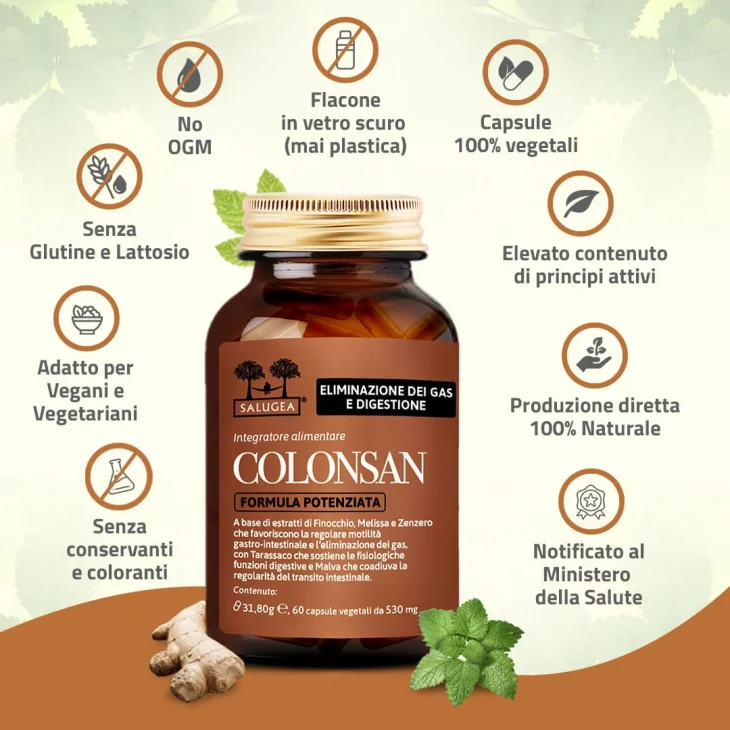 Salugea Colosan Formula Potenziata Integratore Per Il Benessere Intestinale 60 Capsule