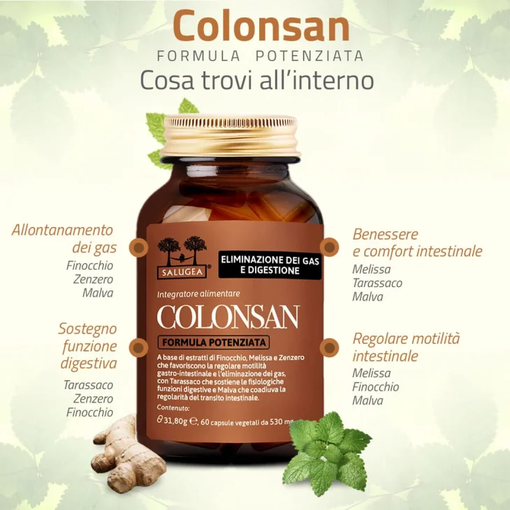 Salugea Colosan Formula Potenziata Integratore Per Il Benessere Intestinale 60 Capsule