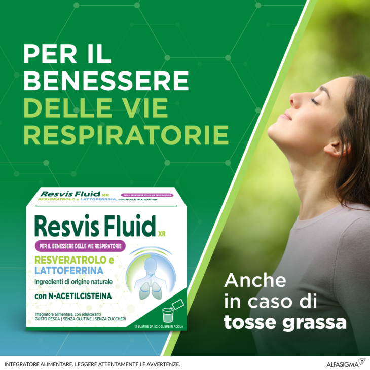 Alfasigma Resvis Fluid XR Integratore Azione Fluidificante 12 bustine