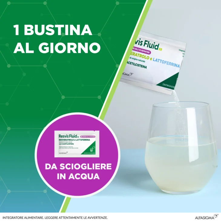 Alfasigma Resvis Fluid XR Integratore Azione Fluidificante 12 bustine