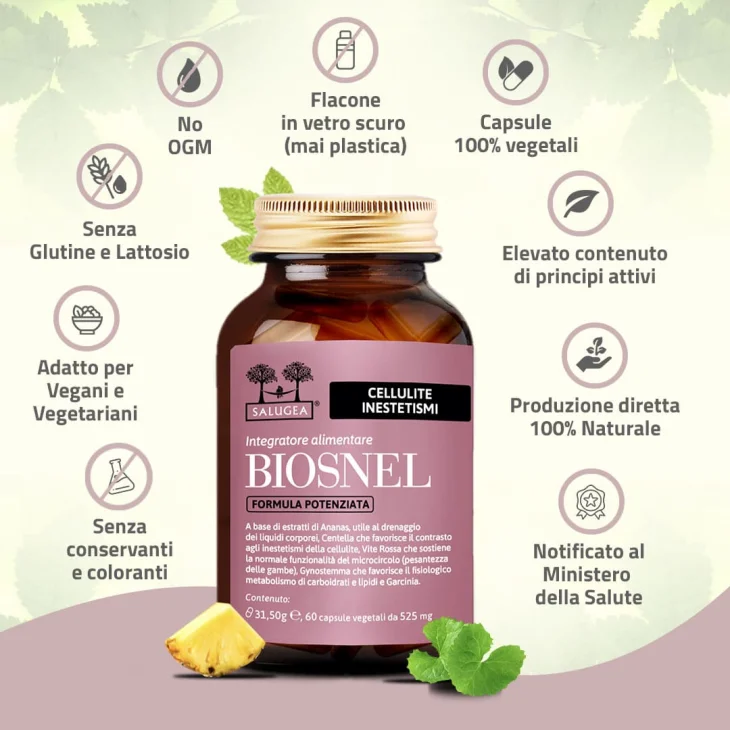 Salugea Biosnel Formula Potenziata Integratore Per Contrastare la Cellulite 60 capsule