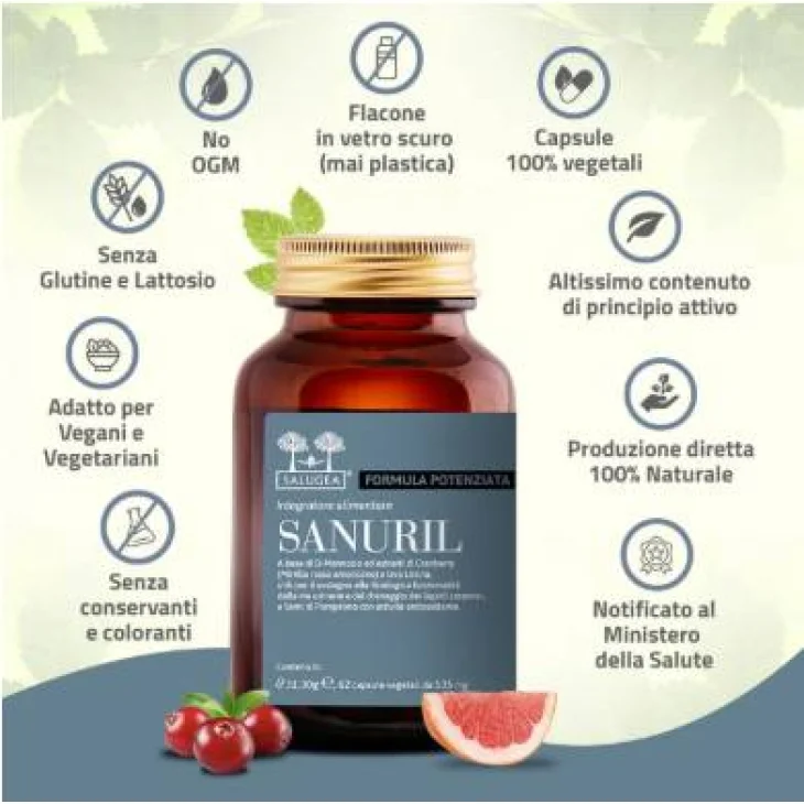 Salugea Sanuril Integratore Prevenzione Cistite 60 Capsule