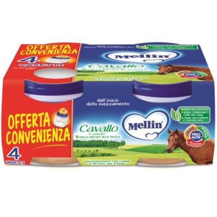 Mellin Omogeneizzato di Carne di Cavallo e Verdure 4 vasetti