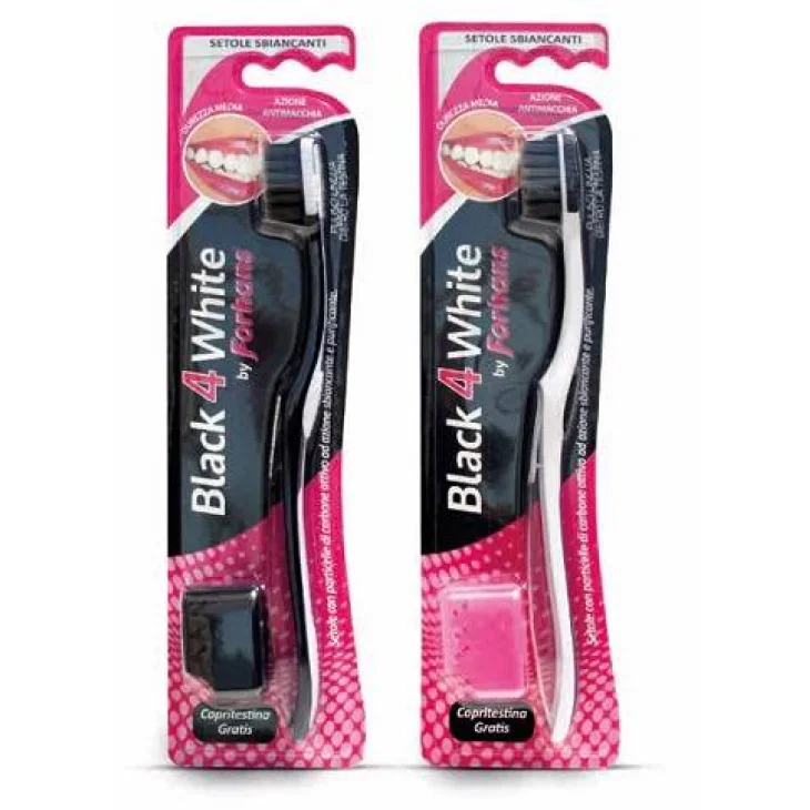 Forhans Black4White Spazzolino Con Setole Al Carbone 1 pezzo