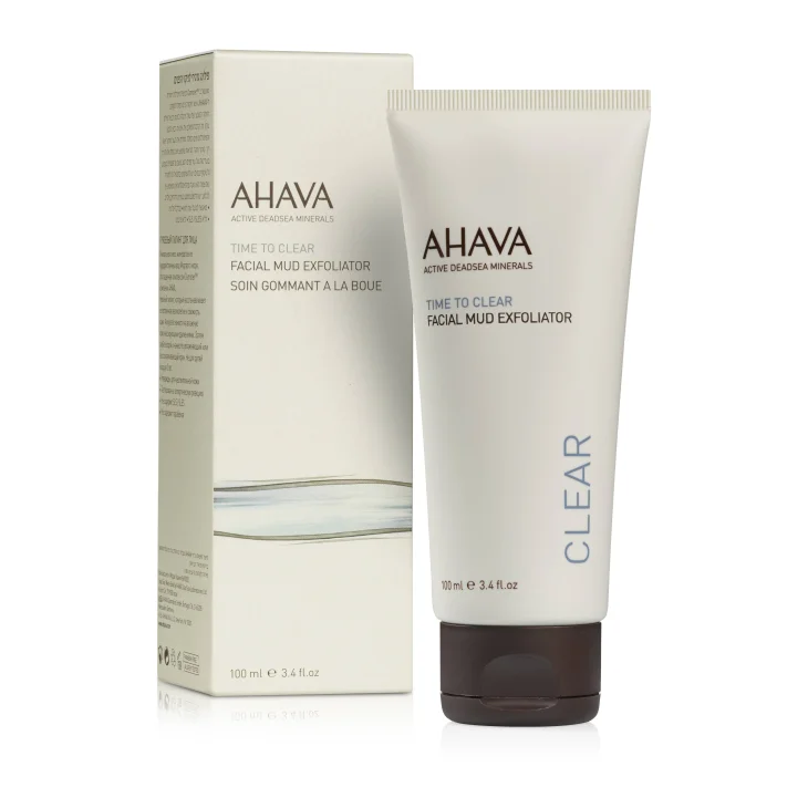 Ahava Time To Clear Facial Mud Exfoliator Maschera esfoliante per il viso 100 ml