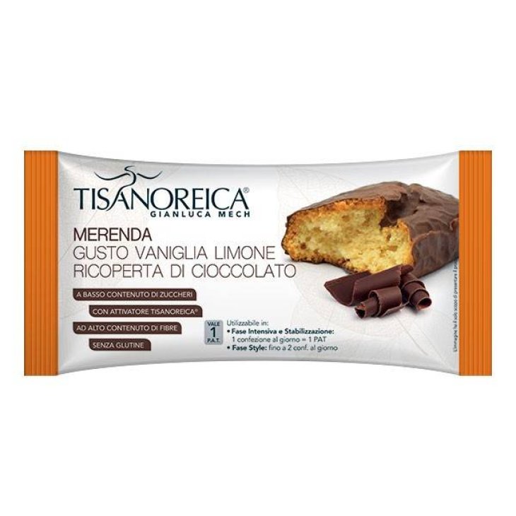 Tisanoreica 50 g Merenda Ipocalorica Vaniglia/Limone Ricoperta Al Cioccolato