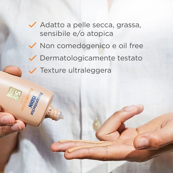 Isdin Fotoprotector Fusion Water COLOR MEDIUM Protezione Viso SPF 50+