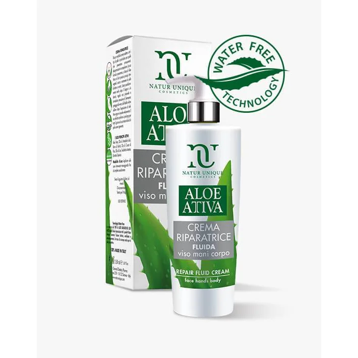 Natur Unique Aloe Attiva Crema Riparatrice Fluida Viso Mani Corpo