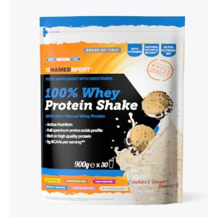 Named Sport 100% Whey Protein Shake Cookies & Cream Integratore Proteico per Sportivi 900 g