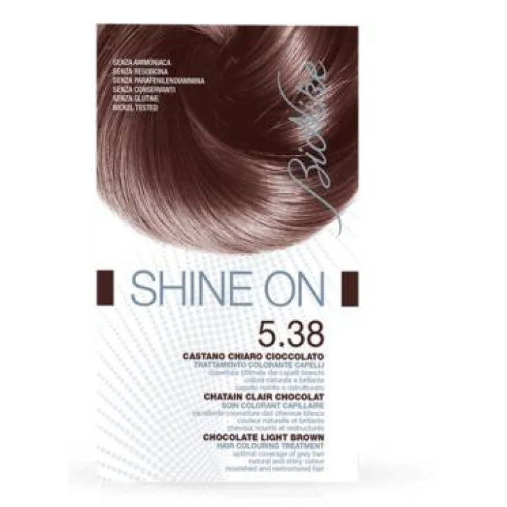BioNike Shine On 5.38 Castano Chiaro Cioccolato Trattamento Colorante  Tinta Capelli