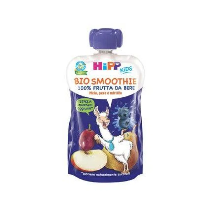 Hipp Bio Kids Smoothie 100% Frutta Da Bere Mela Pera Mirtillo 120 ml