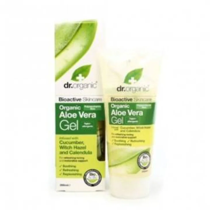 Dr Organic Aloe Vera Cetriolo Nocciola e Calendula Gel idratante per il corpo 200 ml