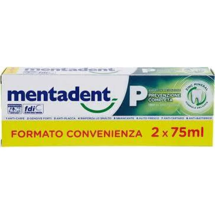Mentadent P Prevenzione Completa Dentifricio Confezione Convenienza 2 x 75 ml