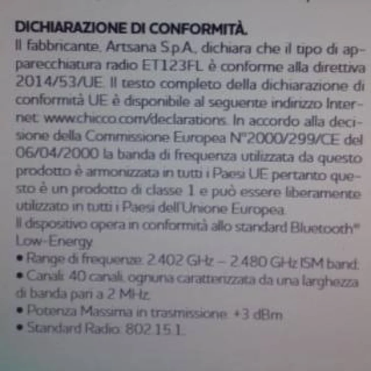 Chicco Bebè Care Easy-Tech Sistema Sicurezza