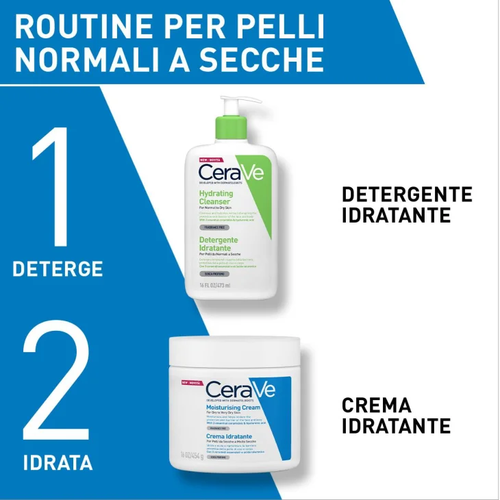 CeraVe Crema idratante viso e corpo pelle secca 454 g