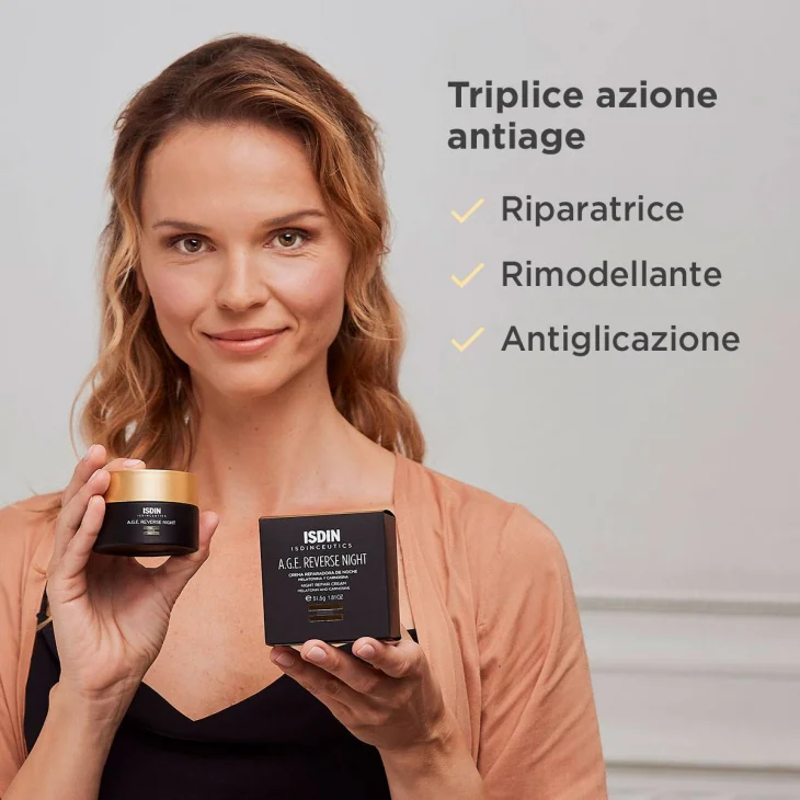 Isdin A.G.E. Reverse Night Crema Riparatrice Notte con Melatonina 50 ml