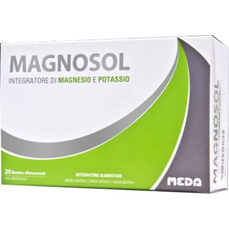 Meda Pharma Magnosol Integratore Magnesio e Potassio 20 Bustine Effervescenti