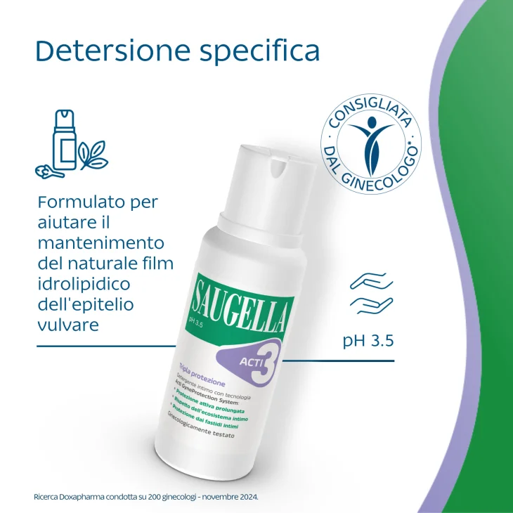 Saugella Acti3 Detergente Intimo Protegge 3 Volte