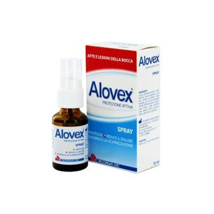 Alovex Protezione Attiva Spray contro afte e lesioni della bocca 15 ml